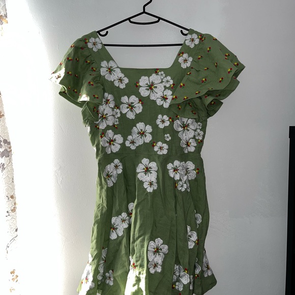 ALL THINGS MOCHI KAY DRESS GREEN FLORAL Size Small - Picture 9 of 14
